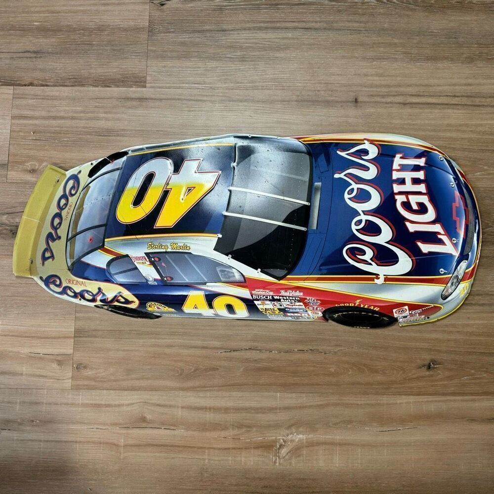 Nascar Sterling Marlin #40 Embossed Tin Metal Sign Coors Light Car Racing 2000s